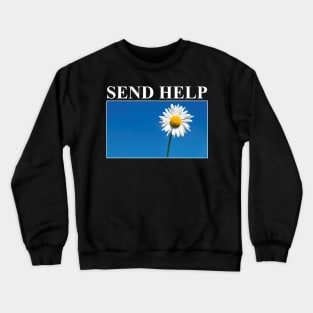 Vintage Send Help Daisy Flower Aesthetic Vintage Streetwear Retro Crewneck Sweatshirt